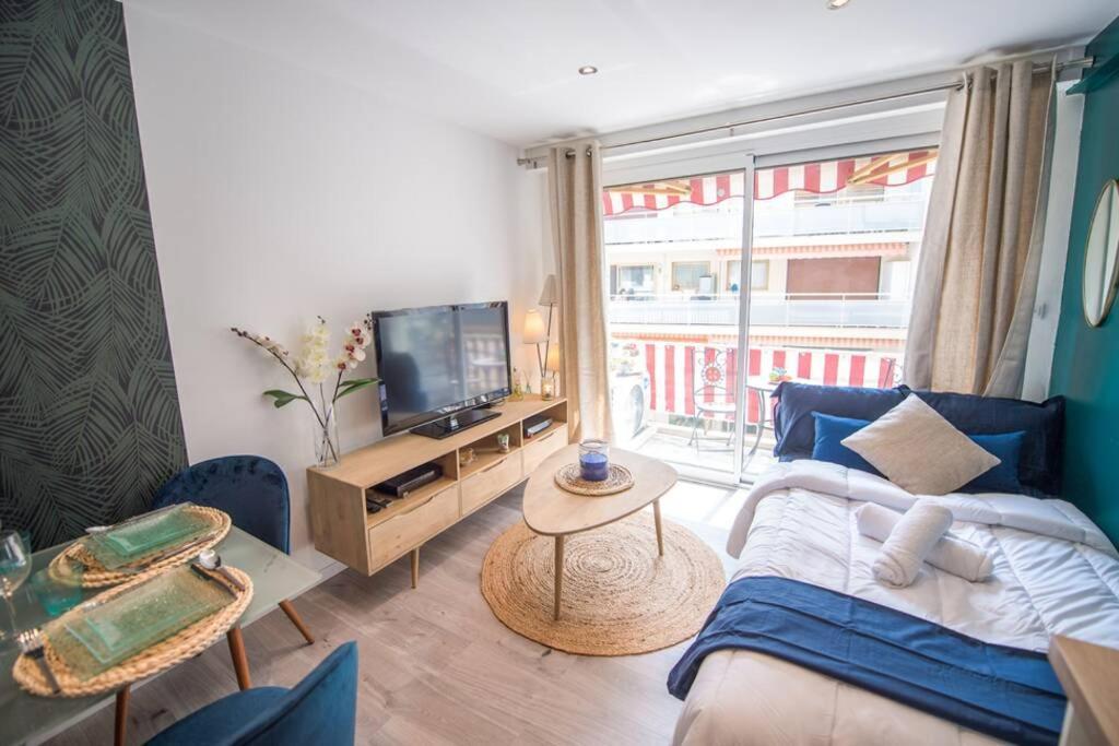 4 Couchages Climatise Direct Plage Wifi Parking 昂蒂布 外观 照片